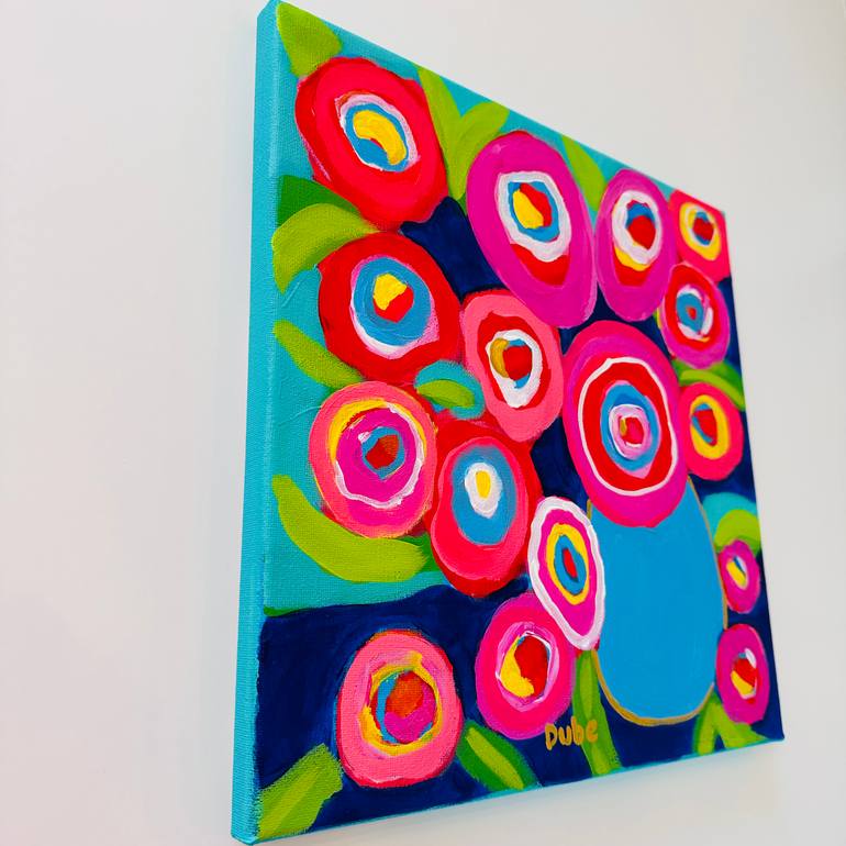 Original Abstract Floral Painting by Jeri Dube