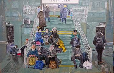 Stairs in Kiev Metro Station during Wartime thumb