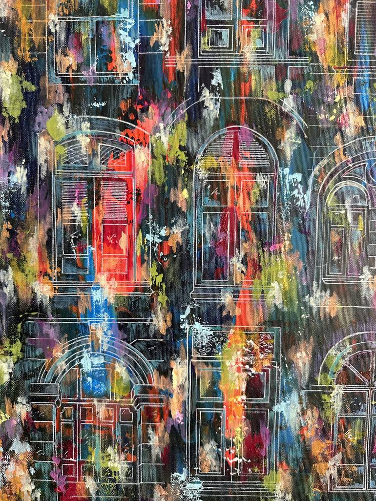 Original Abstract Expressionism Architecture Painting by Ruveyda Gormezoglu