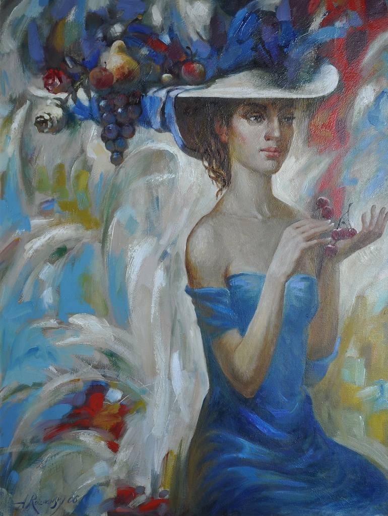 Original Art Nouveau Women Paintings by Anatoliy Rozhansky
