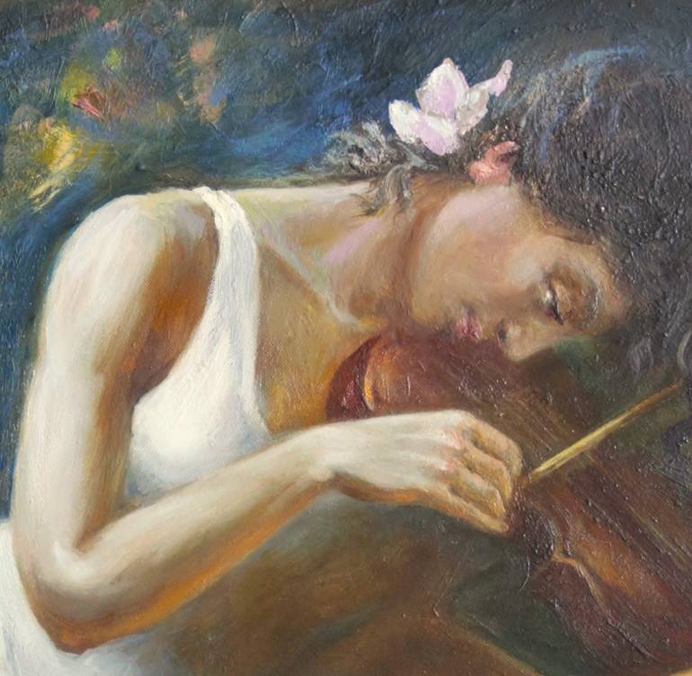 Original Art Nouveau Music Painting by Anatoliy Rozhansky