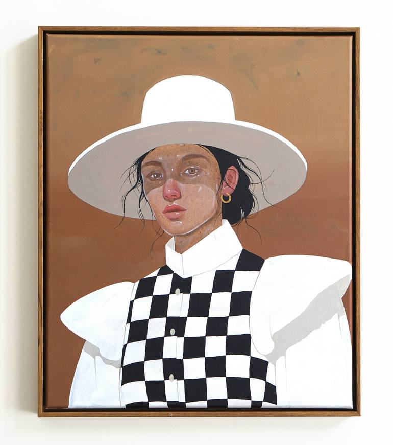Original Body Painting by Xenia Gray  Illustration Art on Canvas  Checkmate