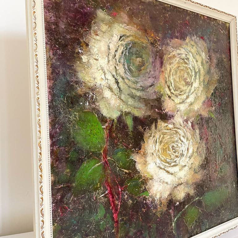 Original Abstract Floral Painting by Yuliya Odukalets