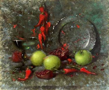 Original Abstract Expressionism Still Life Paintings by Yuliya Odukalets
