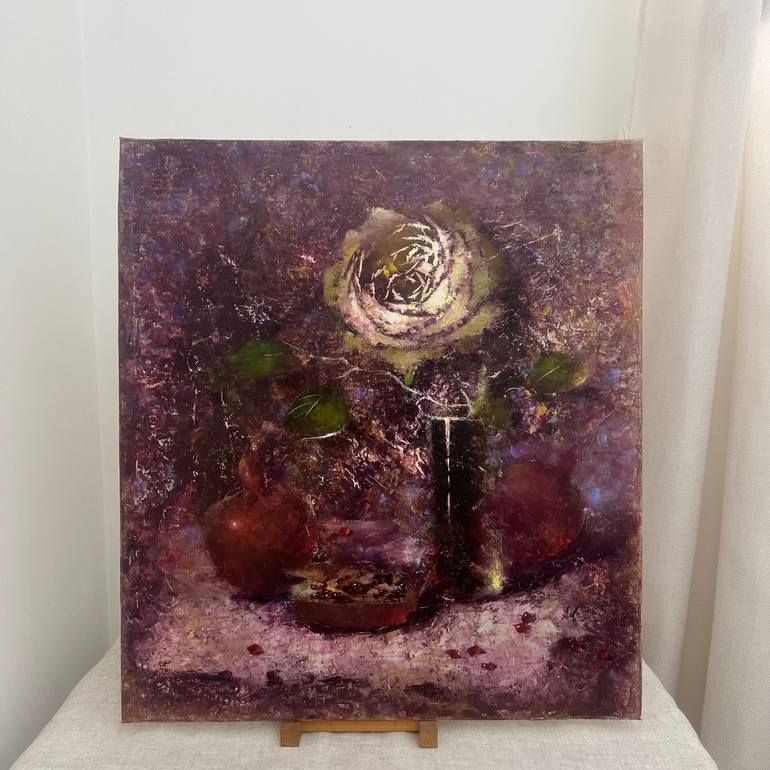 Original Romanticism Still Life Painting by Yulia Odukalets