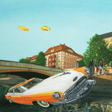 Original Surrealism Car Paintings by CIHANGIR GÜMÜSTÜRKMEN