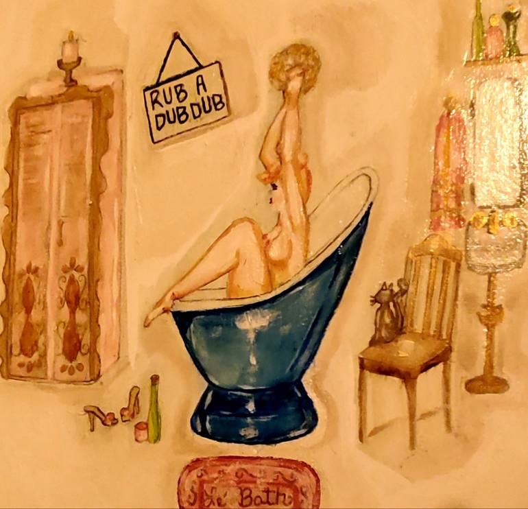 Original Illustration Nude Painting by Raven Desoto