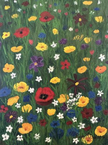 Original Impressionism Floral Paintings by Elaine Mifsud