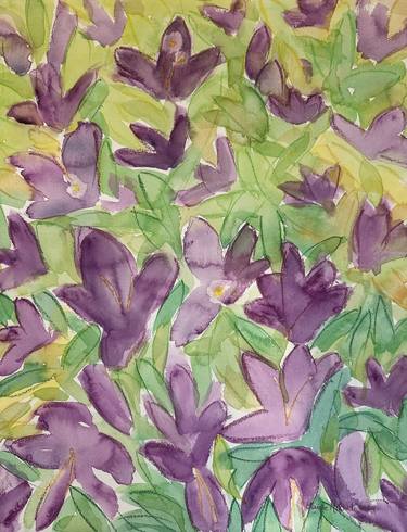 Print of Expressionism Floral Paintings by Elaine Mifsud