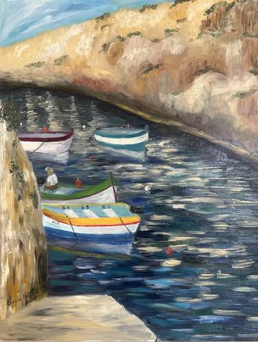 Original Impressionism Seascape Paintings by Elaine Mifsud
