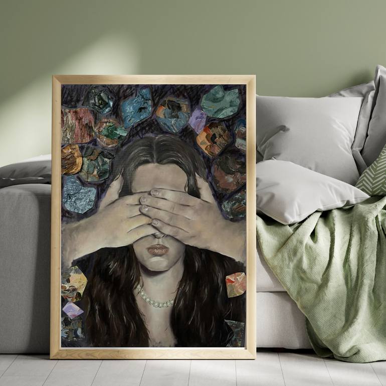 Original Art Deco Abstract Painting by Keti Gelashvili