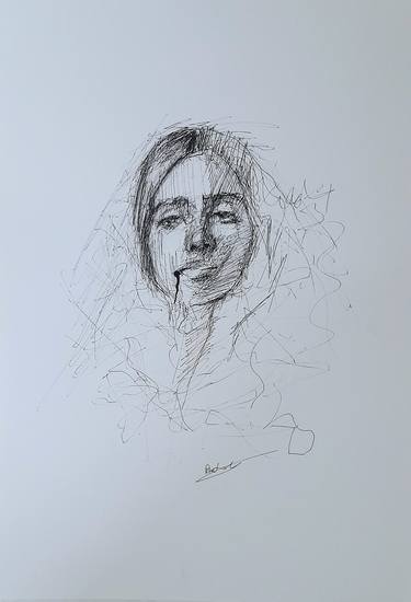 Original Abstract Women Drawing by Prakash Bahadur