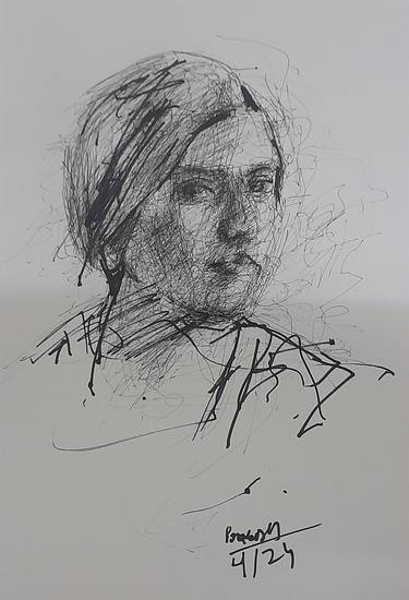 Original Abstract Women Drawing by Prakash Bahadur