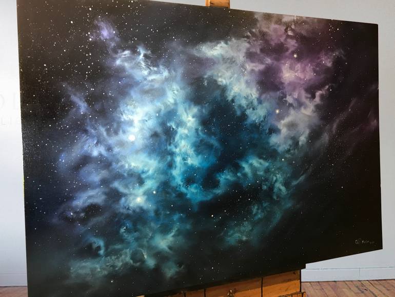 Original Conceptual Outer Space Painting by Cathrin Machin