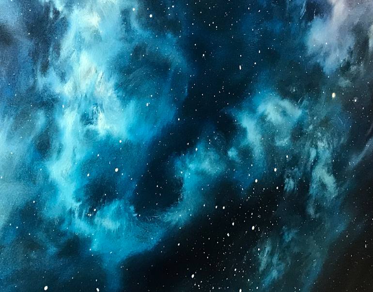 Original Conceptual Outer Space Painting by Cathrin Machin