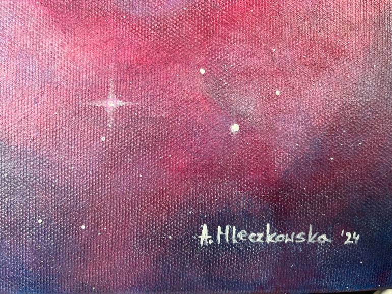 Original Abstract Outer Space Painting by Agata Mleczkowska