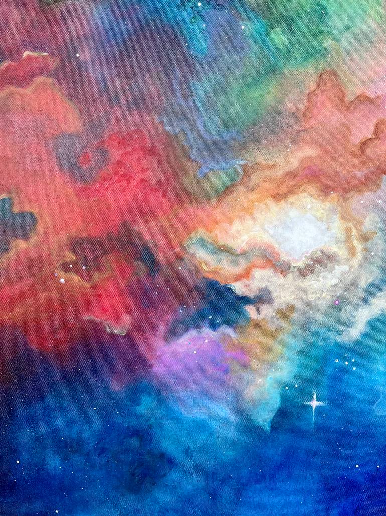 Original Abstract Outer Space Painting by Agata Mleczkowska