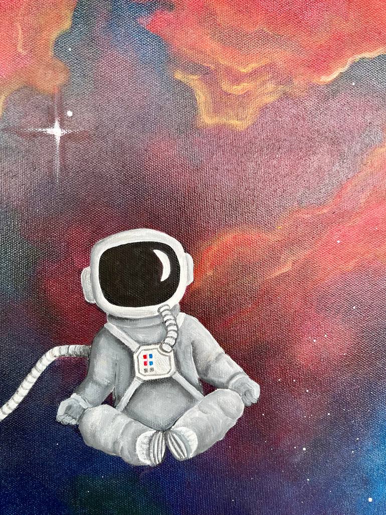 Original Abstract Outer Space Painting by Agata Mleczkowska