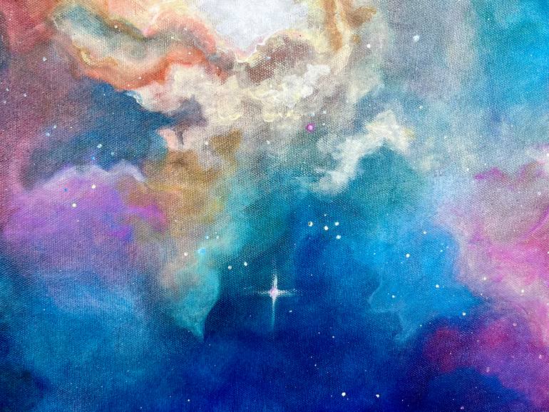 Original Abstract Outer Space Painting by Agata Mleczkowska