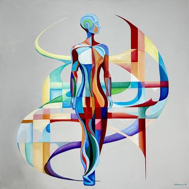 Original Abstract Science/Technology Paintings by Agata Mleczkowska