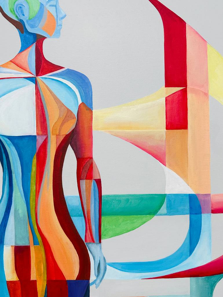 Original Abstract Science/Technology Painting by Agata Mleczkowska