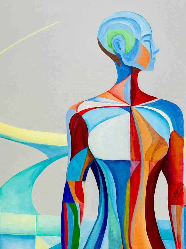 Original Abstract Science/Technology Painting by Agata Mleczkowska