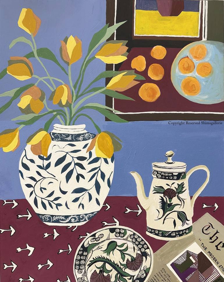 Original Contemporary Still Life Paintings by Shims Seng