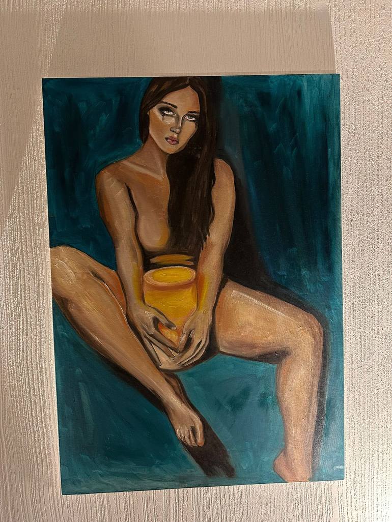 Original Expressionism Erotic Painting by Anastasia Merbukha