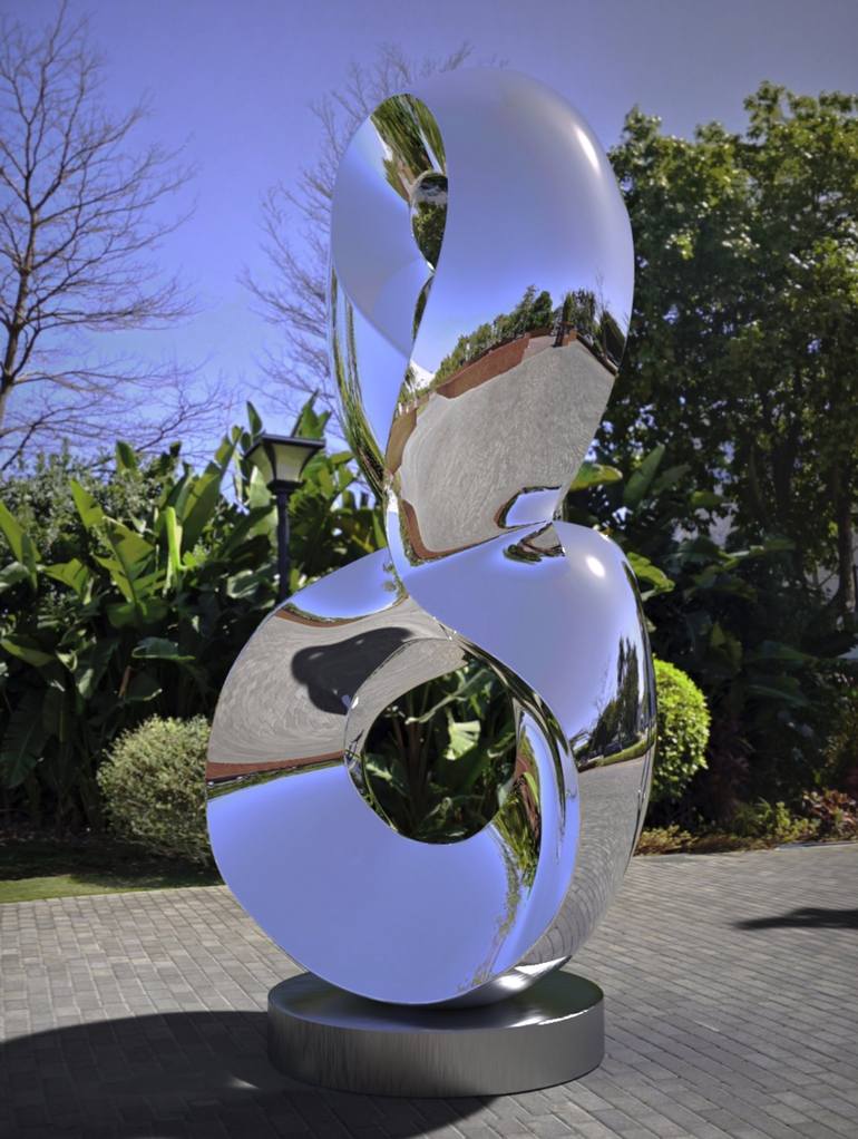 Original Geometric Abstract Sculpture by Daniel Kei Wo