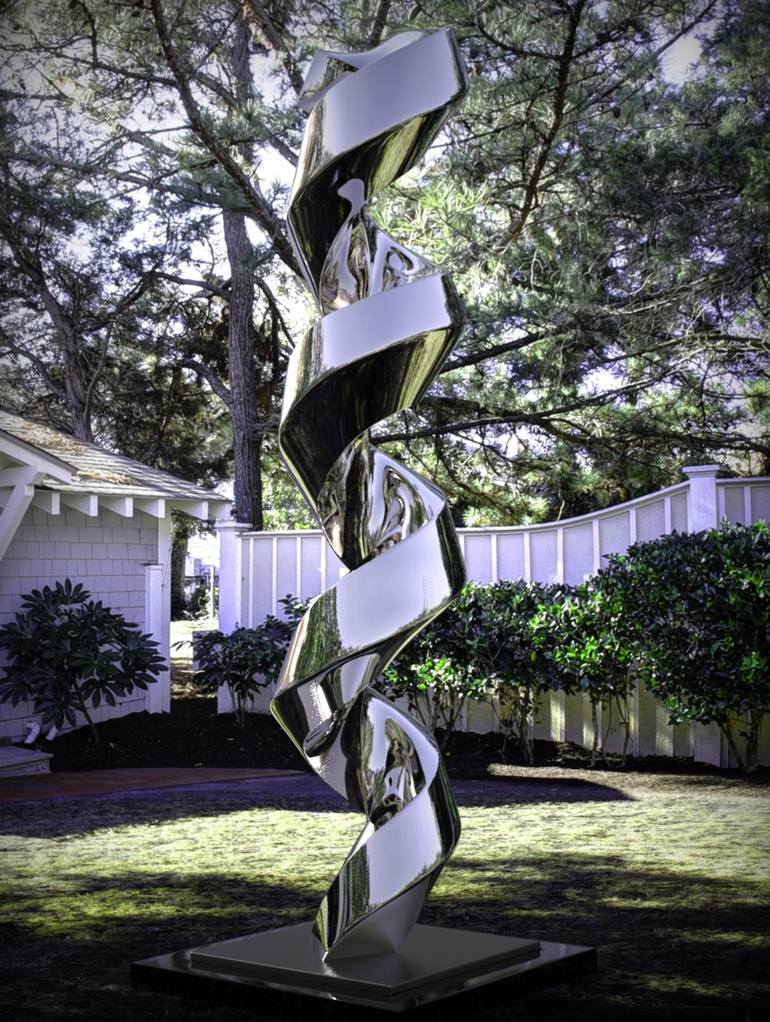 Original Geometric Abstract Sculpture by Daniel Kei Wo