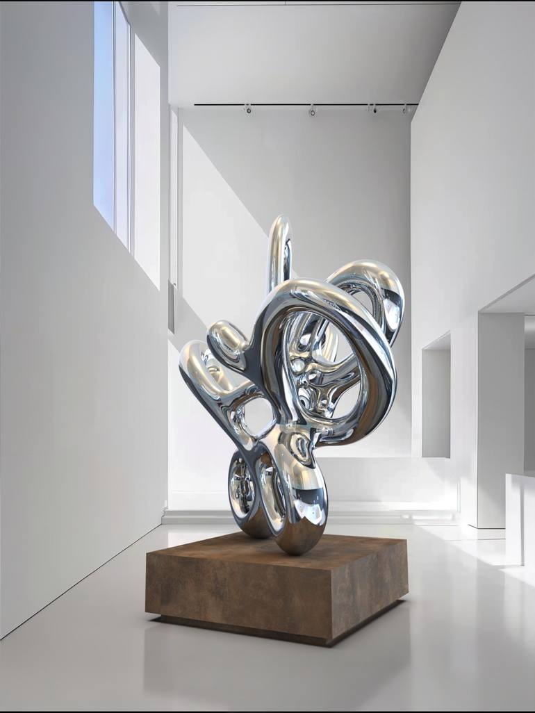 Original Geometric Abstract Sculpture by Daniel Kei Wo