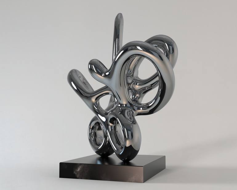 Original Geometric Abstract Sculpture by Daniel Kei Wo