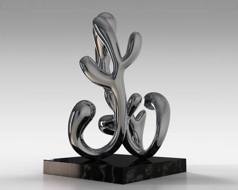 Original Geometric Abstract Sculpture by Daniel Kei Wo