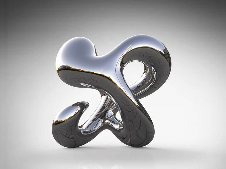 Original Geometric Abstract Sculpture by Daniel Kei Wo