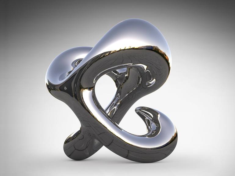 Original Geometric Abstract Sculpture by Daniel Kei Wo