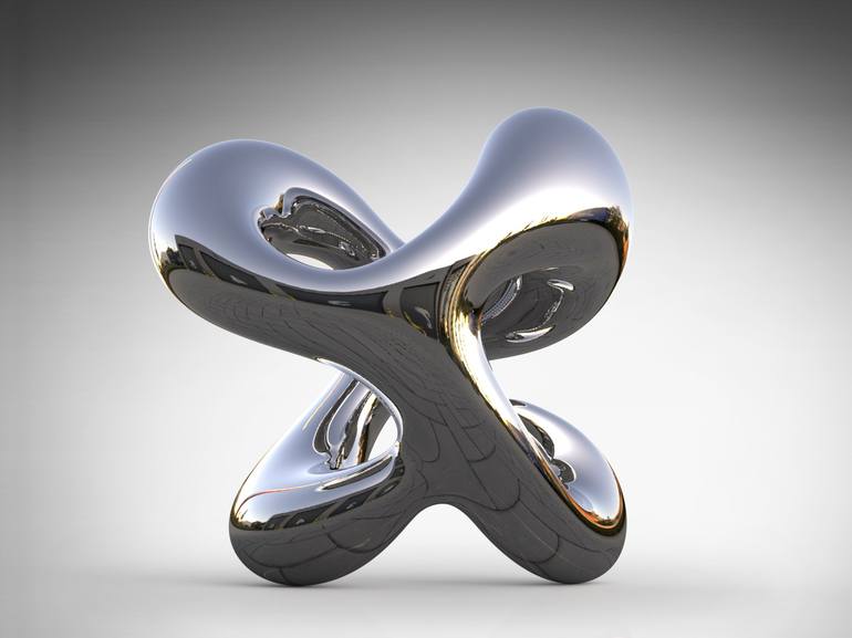 Original Geometric Abstract Sculpture by Daniel Kei Wo