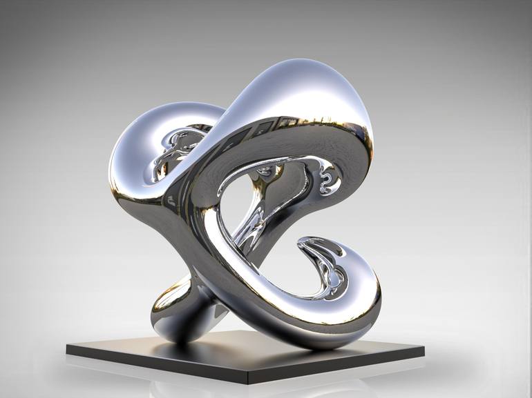 Original Geometric Abstract Sculpture by Daniel Kei Wo