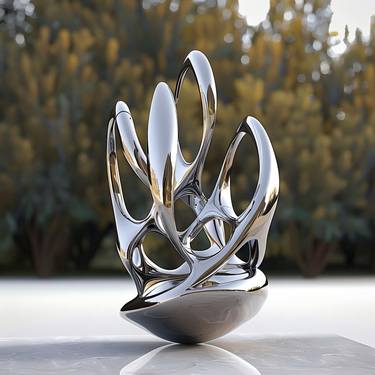 Original Geometric Abstract Sculpture by Daniel Kei Wo