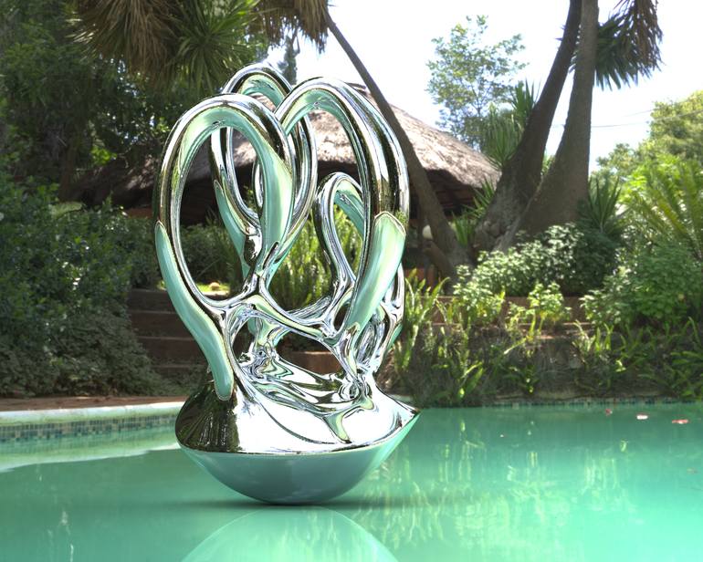 Original Geometric Abstract Sculpture by Daniel Kei Wo