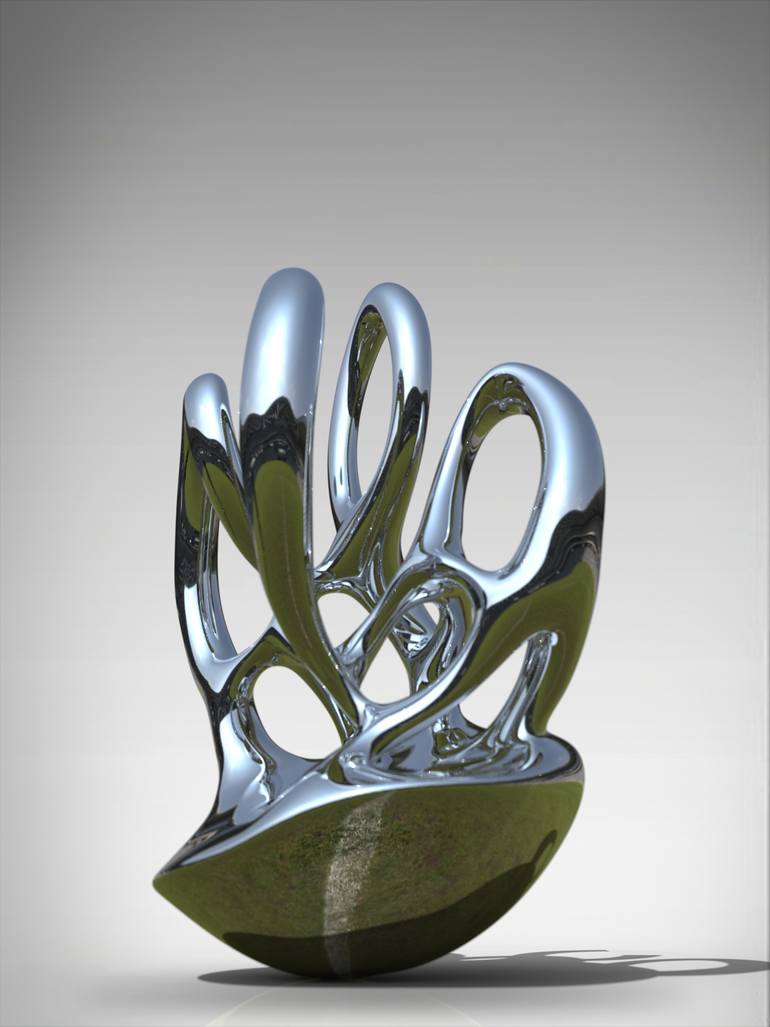 Original Geometric Abstract Sculpture by Daniel Kei Wo