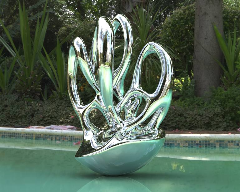 Original Geometric Abstract Sculpture by Daniel Kei Wo