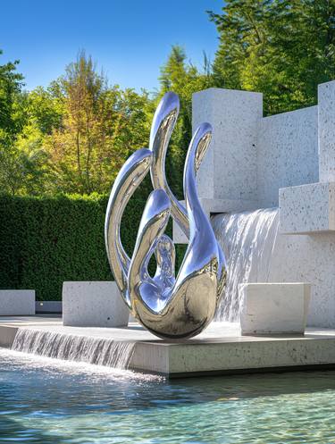 Original Geometric Abstract Sculpture by Daniel Kei Wo