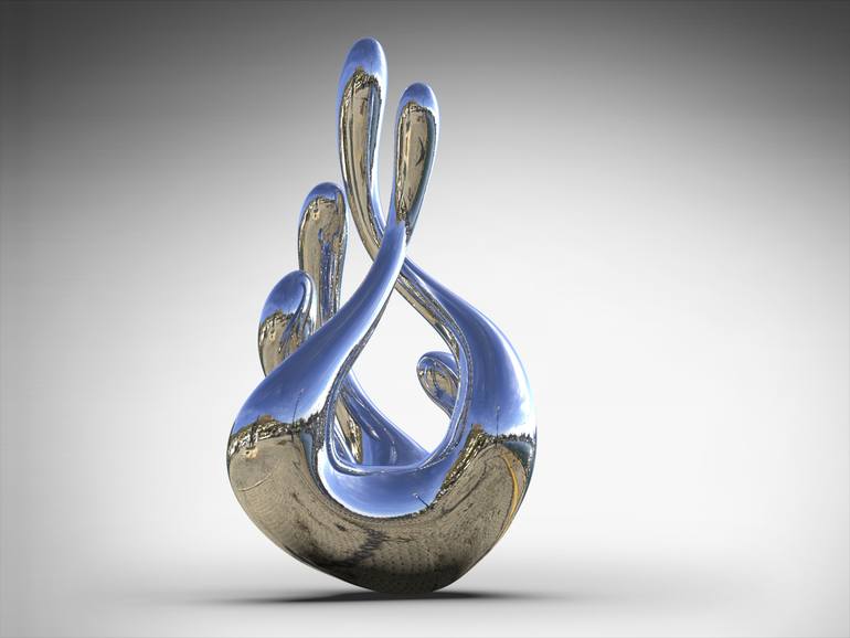 Original Geometric Abstract Sculpture by Daniel Kei Wo