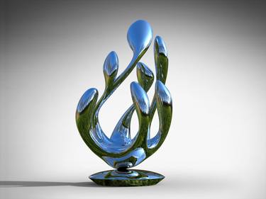Original Geometric Abstract Sculpture by Daniel Kei Wo