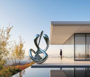 Original Geometric Abstract Sculpture by Daniel Kei Wo