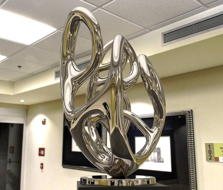 Original Geometric Abstract Sculpture by Daniel Kei Wo