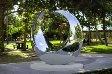 Original Geometric Abstract Sculpture by Daniel Kei Wo