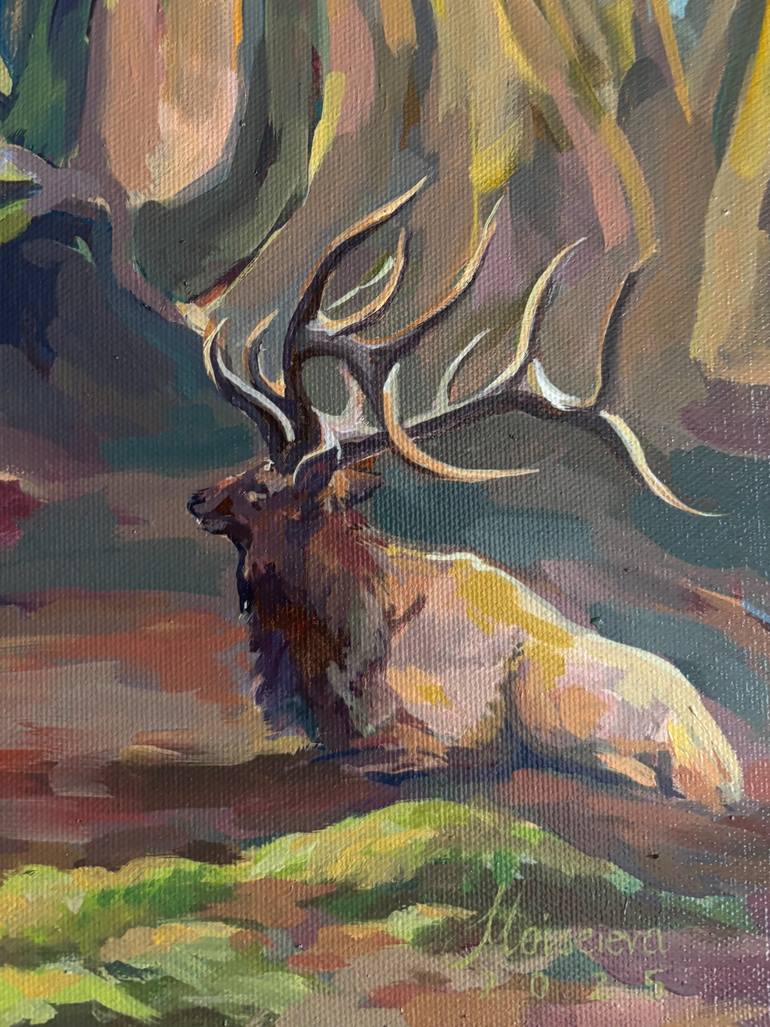 Original Expressionism Animal Painting by Angela Moiseieva