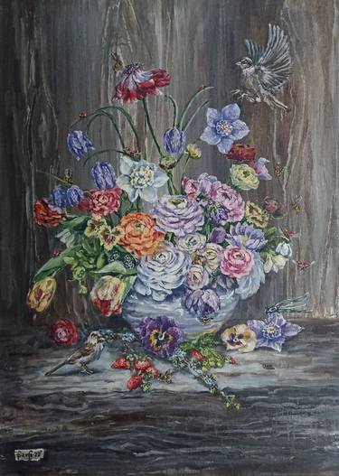 Original Impressionism Botanic Paintings by Tetyana Donets