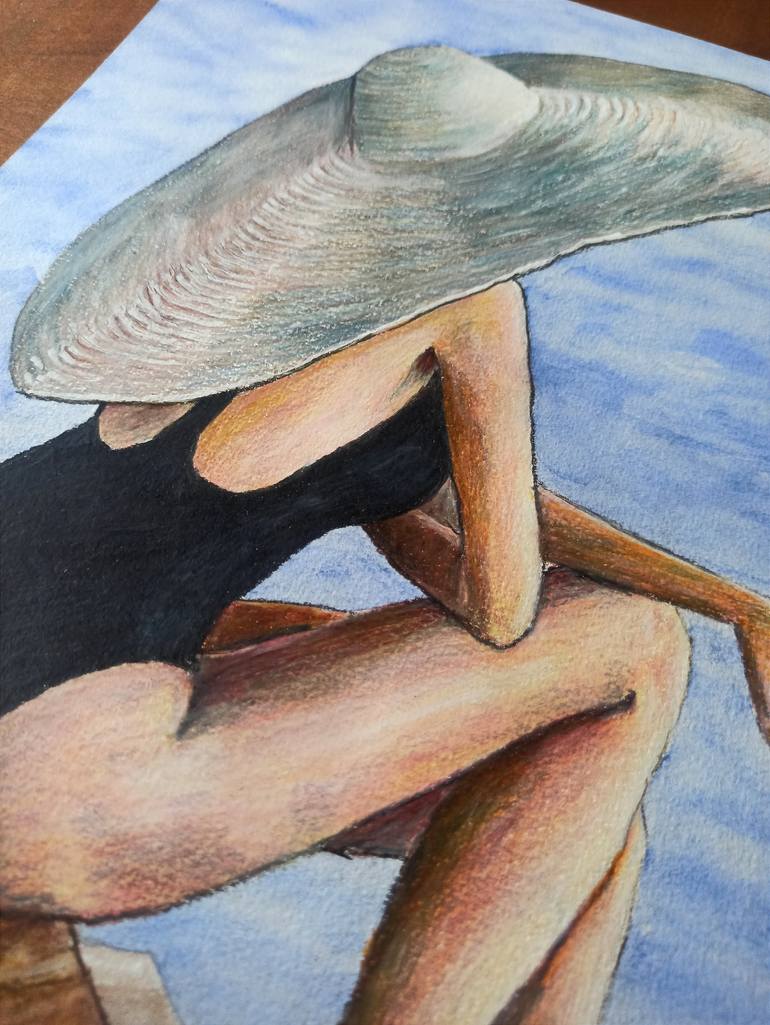 Original Figurative Beach Drawing by Somnath Tambe